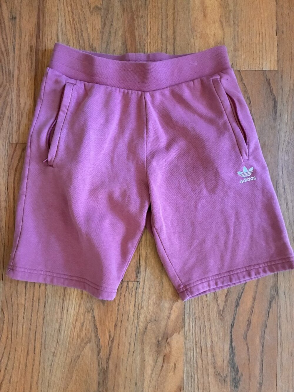Adidas Originals Girls Pink Trefoil Zip Pocket Shorts Medium 10/12